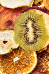 Close-up sliced tasty dried fruits