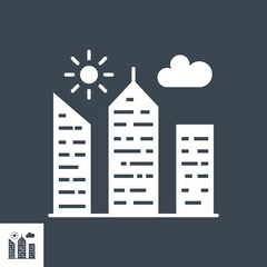 City Building Glyph Vector Icon