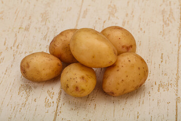 Raw baby young potato heap