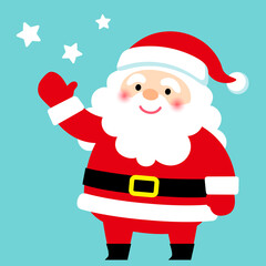案内をするサンタクロース　可愛いベクターイラスト