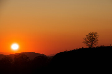 スカイバレーの夕陽