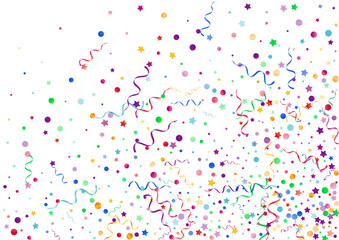 Variegated Ribbon Shiny Vector White Background. 