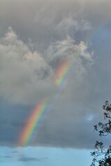 rainbow  wrapped in clouds