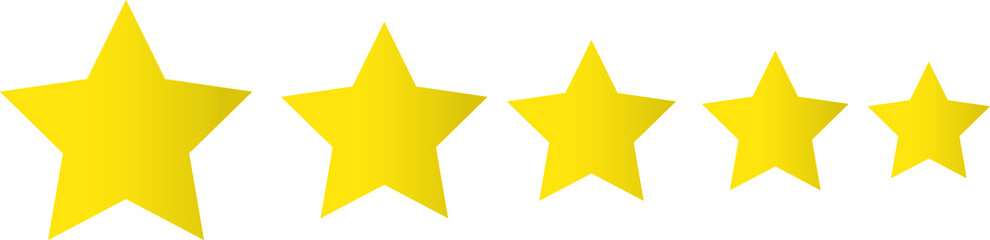 Five stars of diferent size.