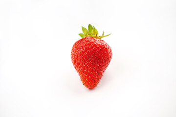 Ripe red strawberry on a white background