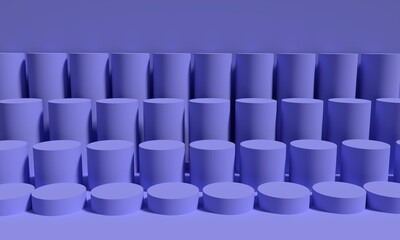 3d rendering of cylinder decorated background 