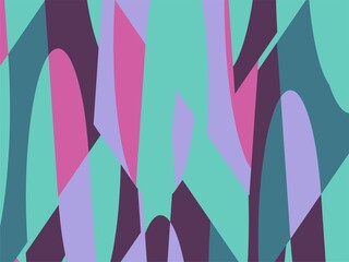 Beautiful of Colorful Art Green, Purple and Pink, Abstract Modern Shape. Image for Background or Wallpaper