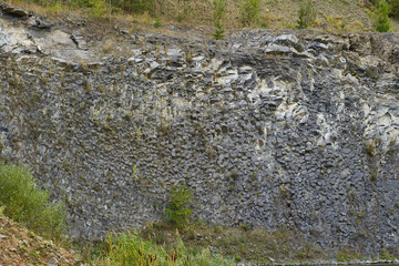 Rock formations in geological layers