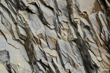 Rock formations in geological layers