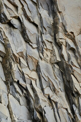 Rock formations in geological layers