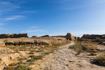 Fototapeta na wymiar ruins of ancient city Sauran near Turkistan, Kazakhstan one of the Silk road trade spots