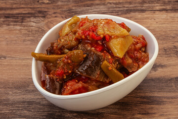 Caucasian vegan cuisine - ajapsandali with vegetables