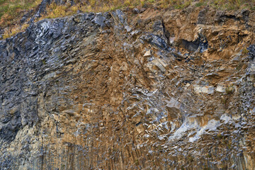 Rock formations in geological layers