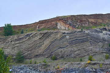 Rock formations in geological layers