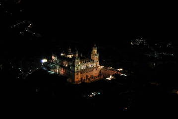 Night photography of the cathedral of Jaén from a viewpoint