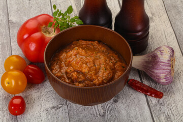 Famous Spanish gazpacho tomato soup