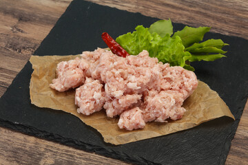 Homemade pork minced meat for cooking