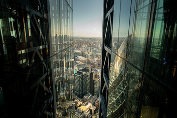 View over the City of London Financial District  - obrazy, fototapety, plakaty