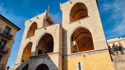Intramural architecture of the fortified towers of Quart in Valencia