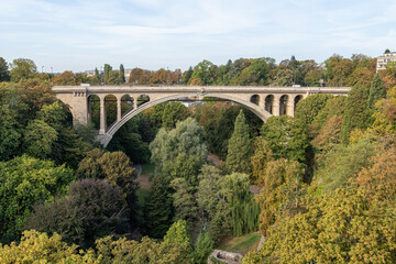 Fototapeta na wymiar The Adolphe Bridge in Luxembourg City