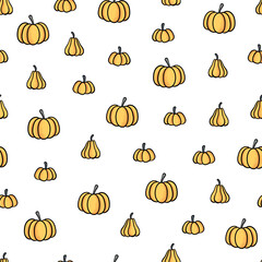 Fun hand drawn halloween seamless pattern.