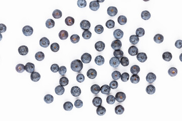 Tasty blueberries isolated on white background.