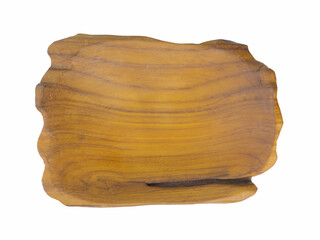 Wood plate on white background. (clipping path)