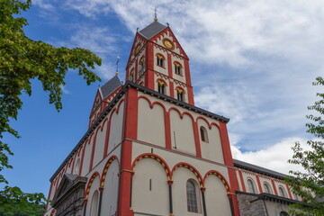 Collegiate Church of St. Bartholomew by cloudy day, Liege, Belgium