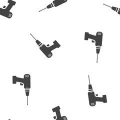 Drill vector icon seamless pattern on a white background.
