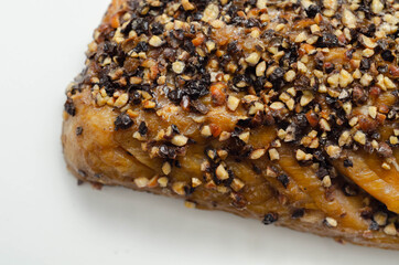 Hot smoked Scottish mackerel fillets with cracked black peppercorns