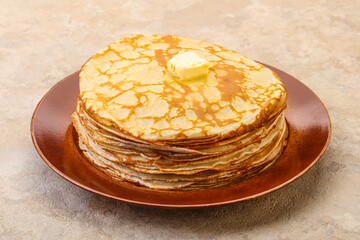 Stack of Russian traditonal pancakes