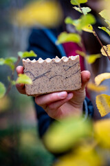 Fresh bars of natural soap in the wilderness