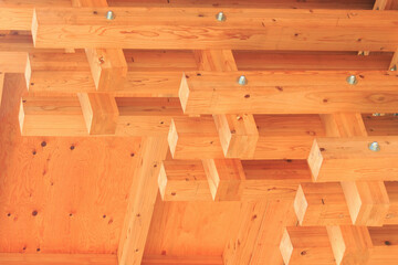 木造建築の天井の木組み
