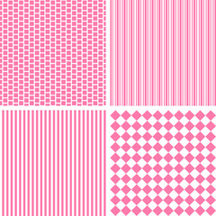 Set of seamless geometric pattern. Simple repeat ornament. Vector illustration