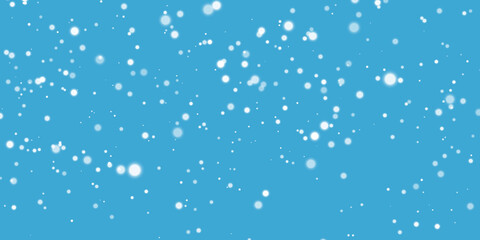 Falling snowflakes on blue background. Christmas snow. Vector illustration