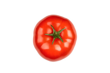 tomato close-up, top view. Isolate on a white background