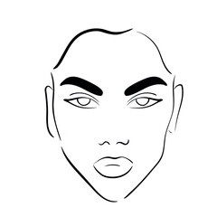 vector illustration of a female face drawn by hand. linear drawing symbol for beauty services. cosmetics design.