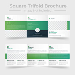 Modern business square trifold brochure template