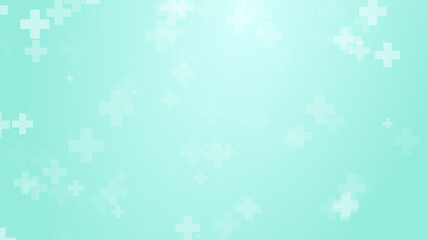 Abstract medical green blue cross pattern background.