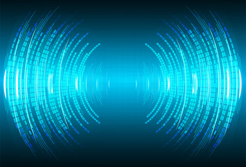 Sound waves oscillating dark blue light