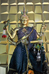 The Angel statue name as Phaya Mujalin Nakaraj the gret Naka at Wat Pho thong temple in Bangkok Thailand 
