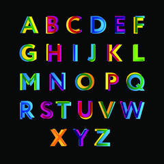 Creative modern colorful alphabet letters. Best for headers and posters design.