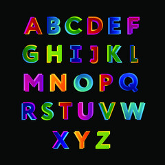 Creative modern colorful alphabet letters. Best for headers and posters design.