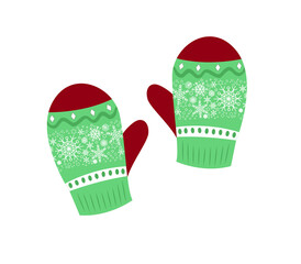 Christmas mittens and Christmas concept
