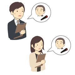 ハンコを貰いに行くのが億劫な会社員　黒水牛　上半身(線無し)