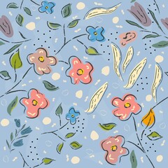 Seamless Floral Pattern. Colorful Design