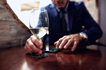 Close up of a wine glass