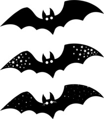Halloween bat set, cute bats vector illustration, baby print, nursery art