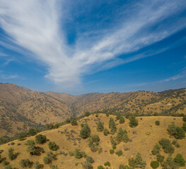 Naklejka premium landscape with mountains and clouds