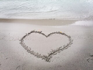 heart on the sand
